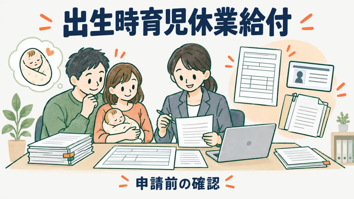 出生時育児休業給付金支給申請書の記入例|制度を取り違えないための確認表