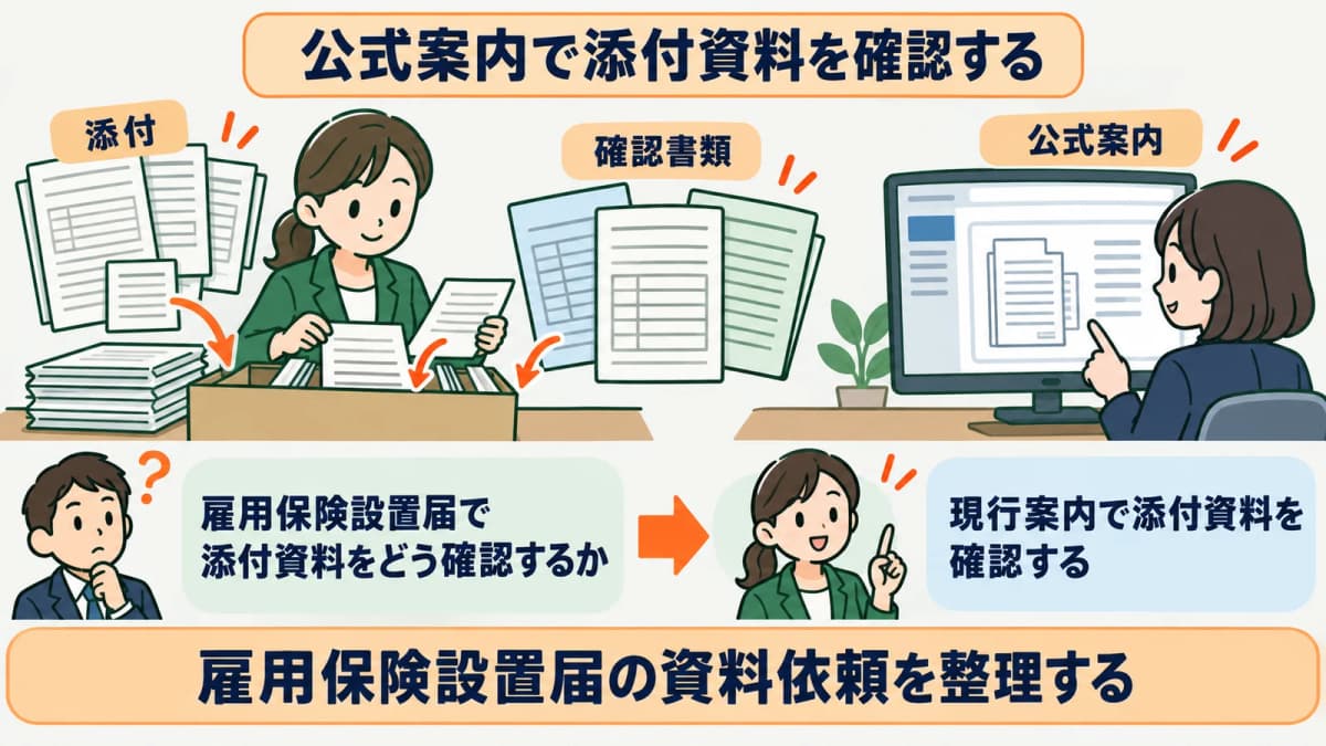 公式案内で添付資料を確認する順番