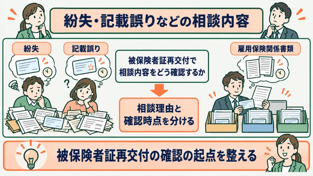 紛失または記載確認を分ける受付記録