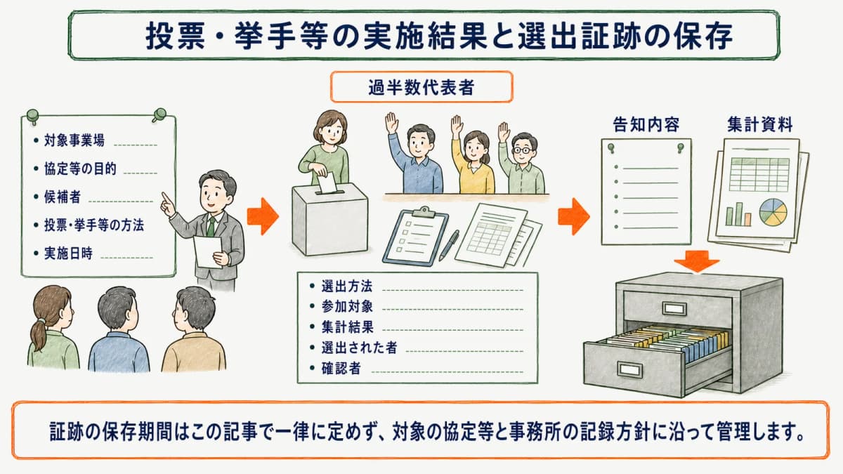 投票・挙手等の実施結果と選出証跡の保存