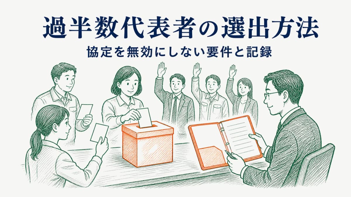 過半数代表者の選出方法|協定を無効にしない要件と記録