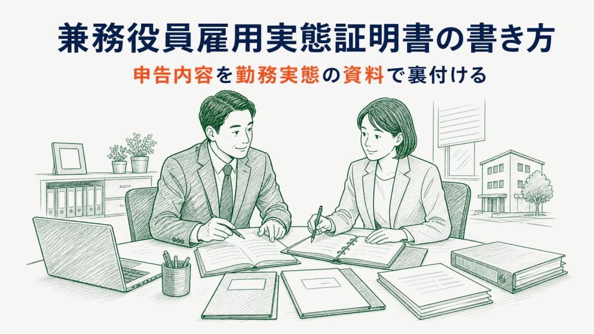 兼務役員雇用実態証明書の書き方|添付書類と回収確認