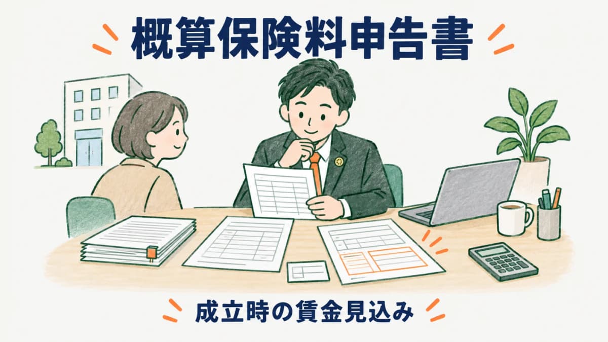 概算保険料申告書の記入例|保険関係成立時に確認する賃金見込みと手続き