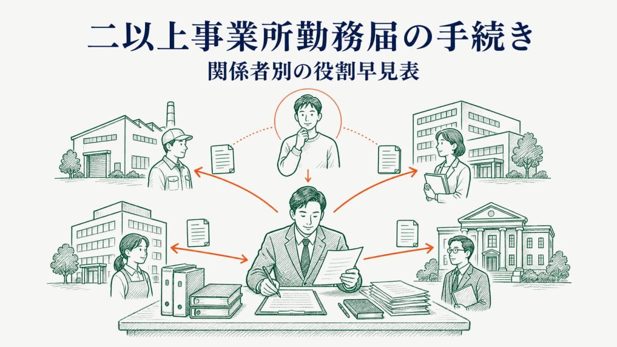 二以上事業所勤務届の手続き|選択事業所・役割の整理
