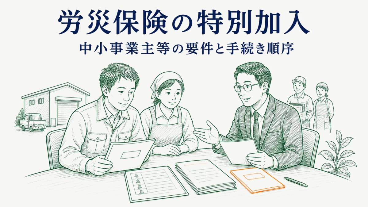 労災保険の特別加入|中小事業主等の要件と手続き順序