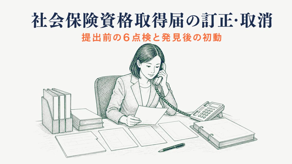 社会保険資格取得届の訂正・取消|誤り別の対応と再発防止