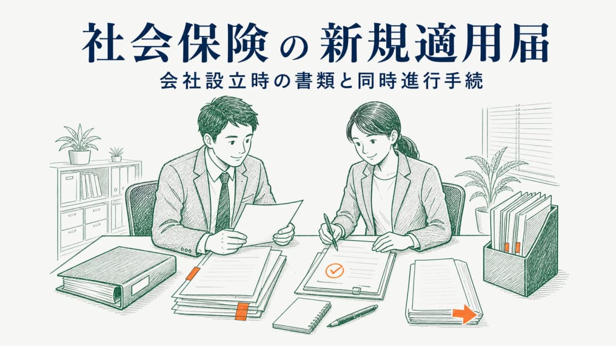 社会保険の新規適用届|会社設立時の書類と同時進行手続