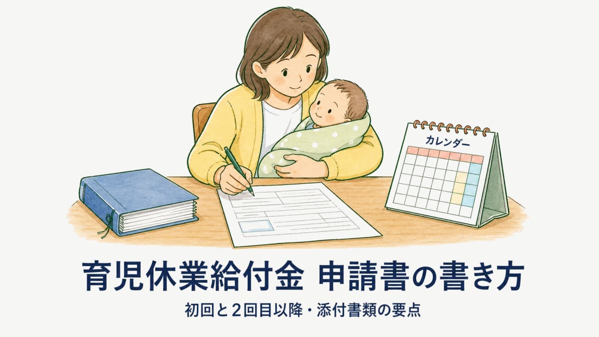育児休業給付金支給申請書の書き方・記入例|初回と2回目以降の違い・添付書類【2026年版】