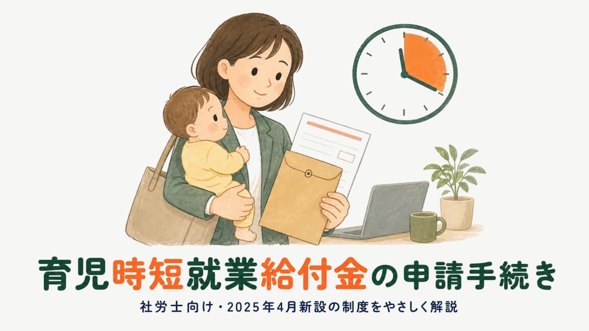 育児時短就業給付金の申請手続き|対象要件・賃金証明書・2か月ごとの申請を社労士向けに解説【2025年4月新設】