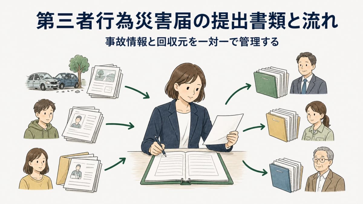 第三者行為災害届の提出書類と流れ|交通事故労災の回収表