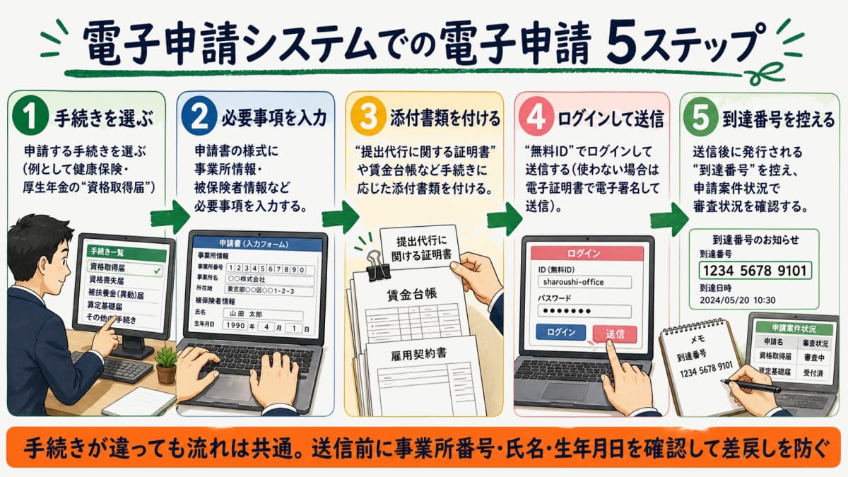 e-Gov電子申請の5ステップ手順フロー