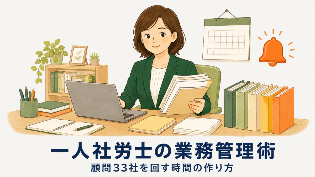 一人社労士の業務管理術|顧問33社を回す時間の作り方