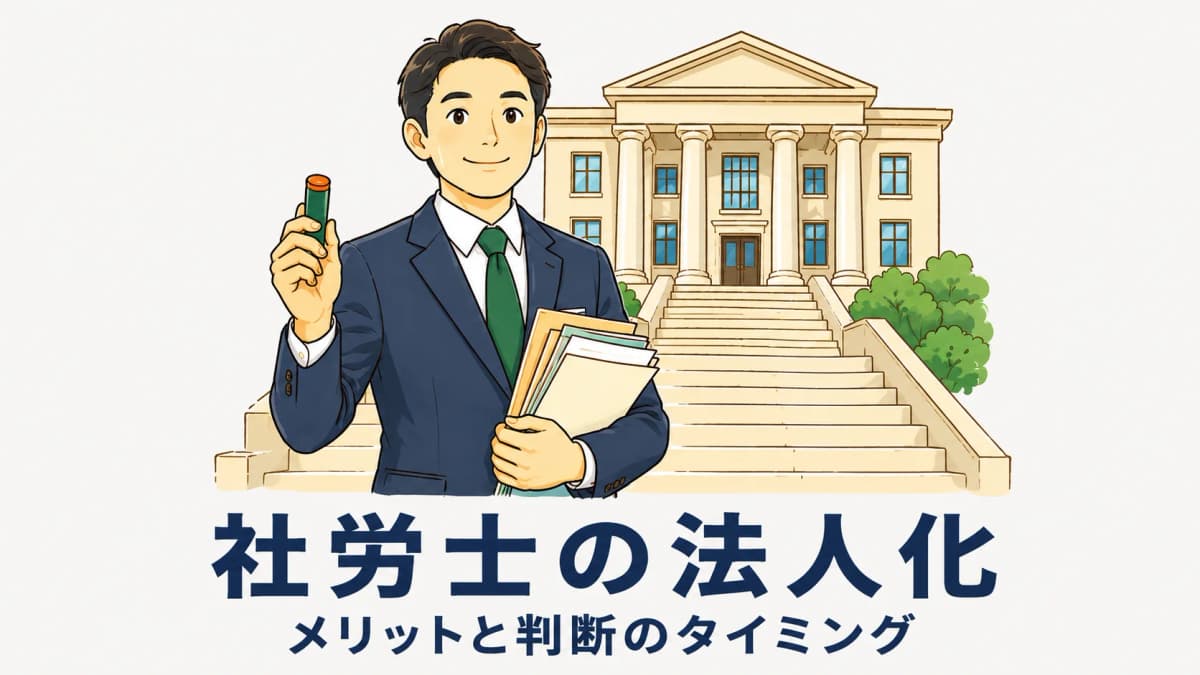 社労士法人化のメリットと判断基準|タイミングと一人法人の要件【2026年版】