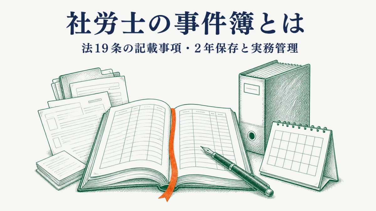 社労士の事件簿とは|法19条の記載事項・2年保存と実務管理