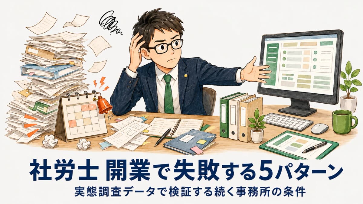 社労士 開業で失敗する5パターンと対策|実態調査データで検証