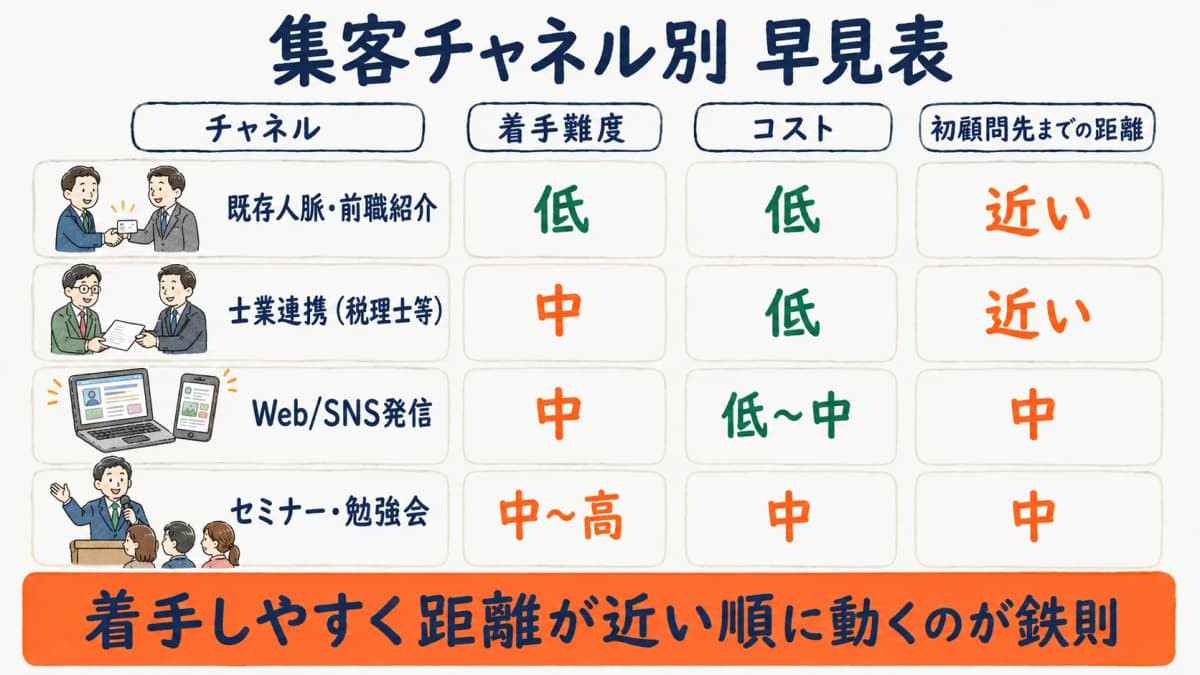 集客チャネル別 早見表