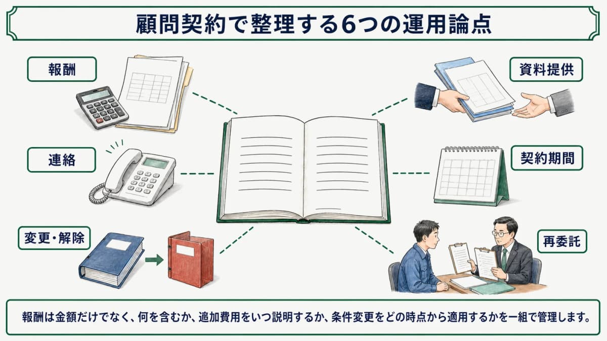 顧問契約で整理する6つの運用論点