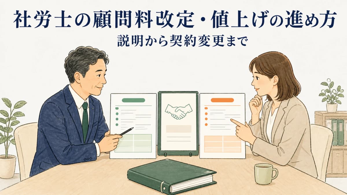 社労士の顧問料改定・値上げの進め方|説明から契約変更まで