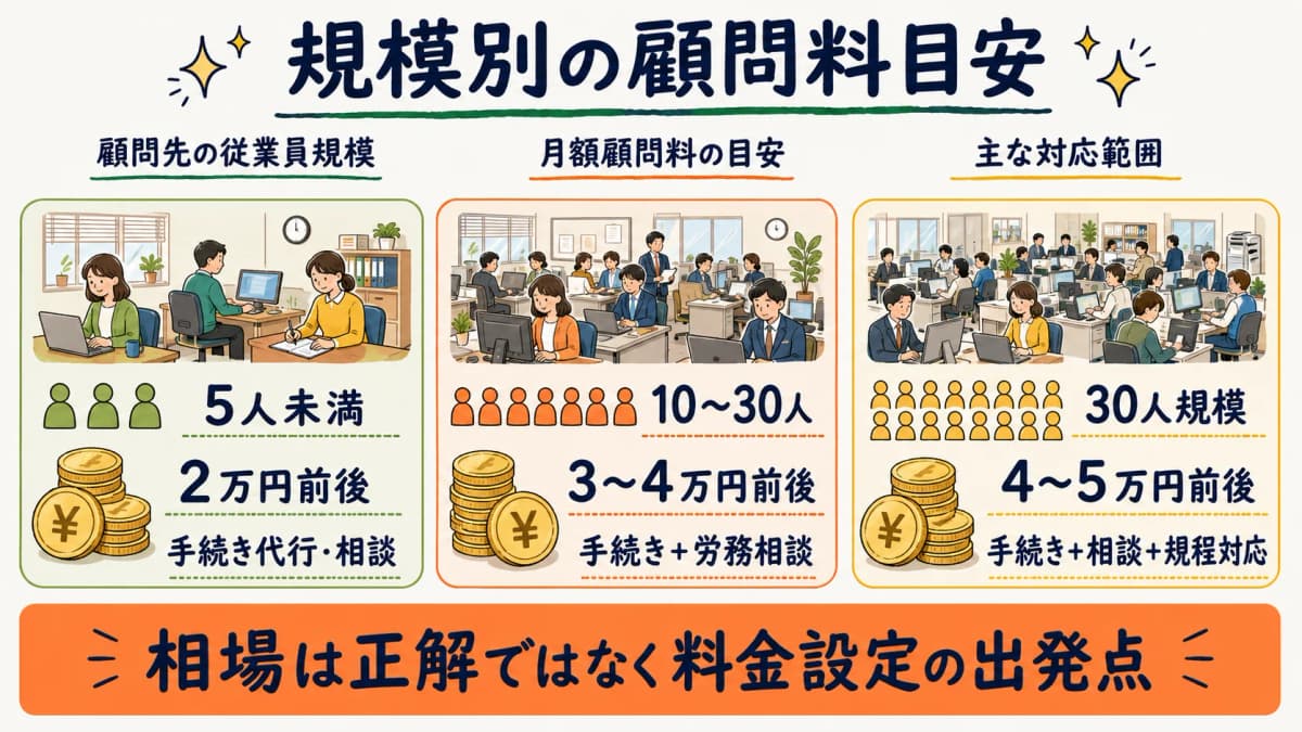 規模別顧問料目安 早見表