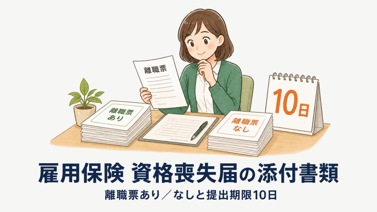 雇用保険 資格喪失届の添付書類|離職票あり/なしの必要書類と提出期限10日【2026年版】