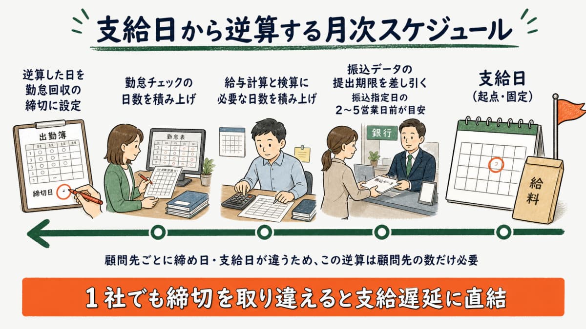 支給日から逆算する月次スケジュールの組み方