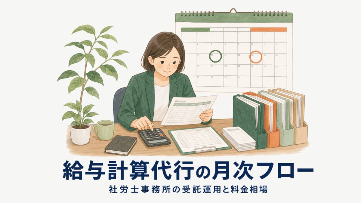 給与計算代行の業務フロー|社労士事務所の月次受託運用と料金相場【2026年版】