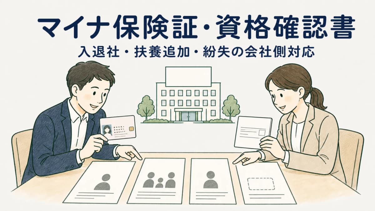 マイナ保険証・資格確認書の会社側手続き|入退社・紛失の対応表【2026年】