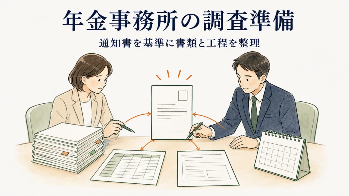 年金事務所の調査に必要な書類と準備|社労士向け対応工程表