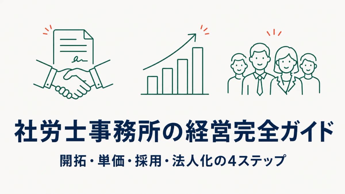 社労士事務所の経営完全ガイド|開拓・単価・採用・法人化【2026年版】
