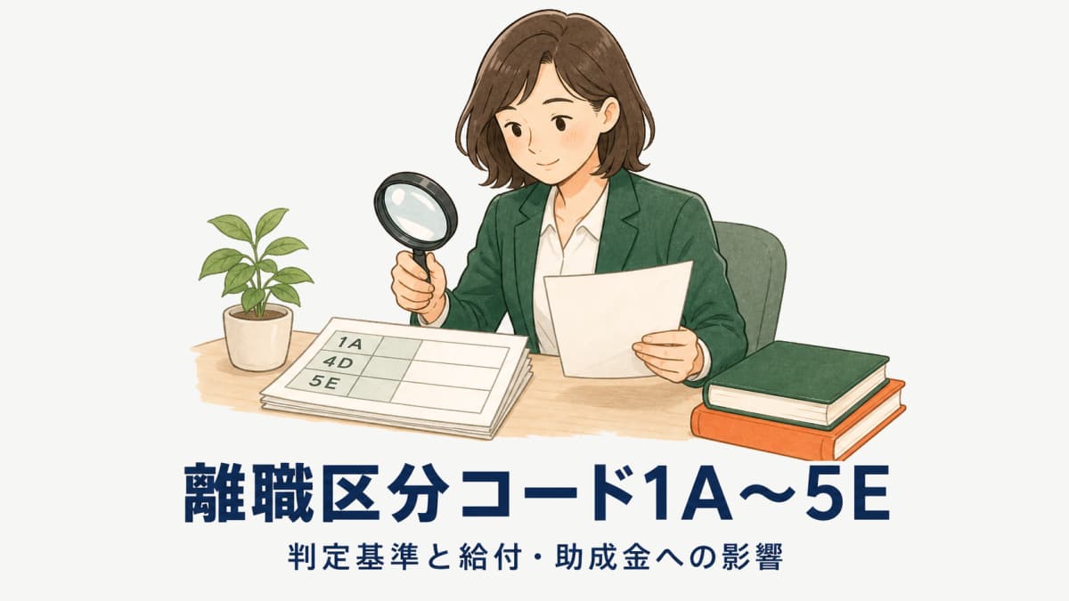 離職区分コード一覧|1A〜5Eの判定基準と給付・助成金への影響【2026年版】
