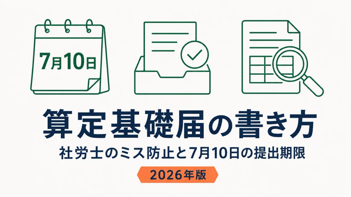 算定基礎届の書き方|社労士のミス防止と7/10提出期限【2026年版】