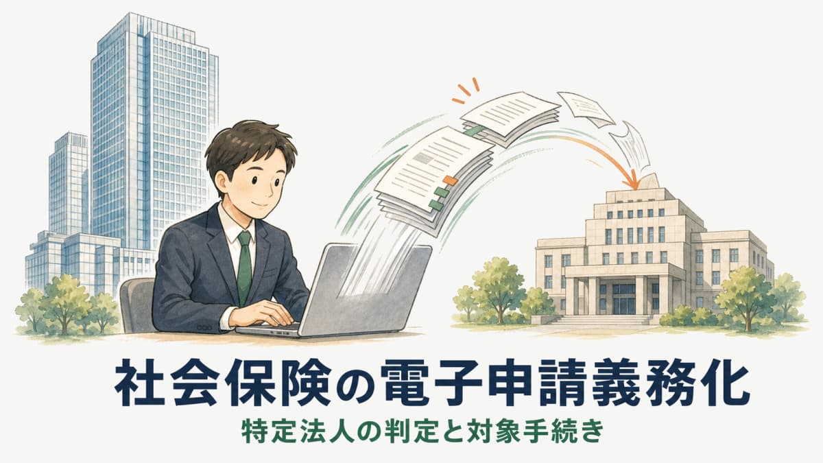 社会保険の電子申請義務化|特定法人の判定と対象手続き一覧【2026年版】