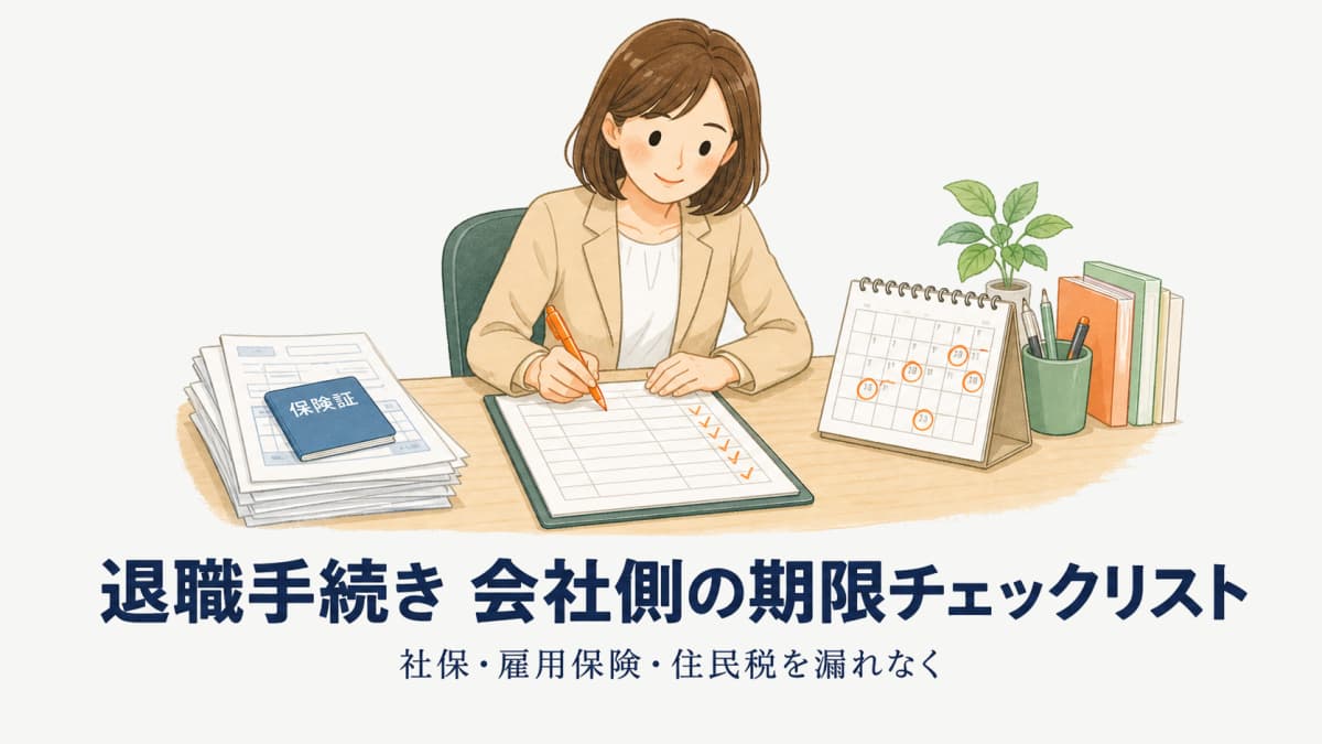 退職手続き 会社側の期限チェックリスト|社保・雇用保険・住民税を漏れなく【2026年版】