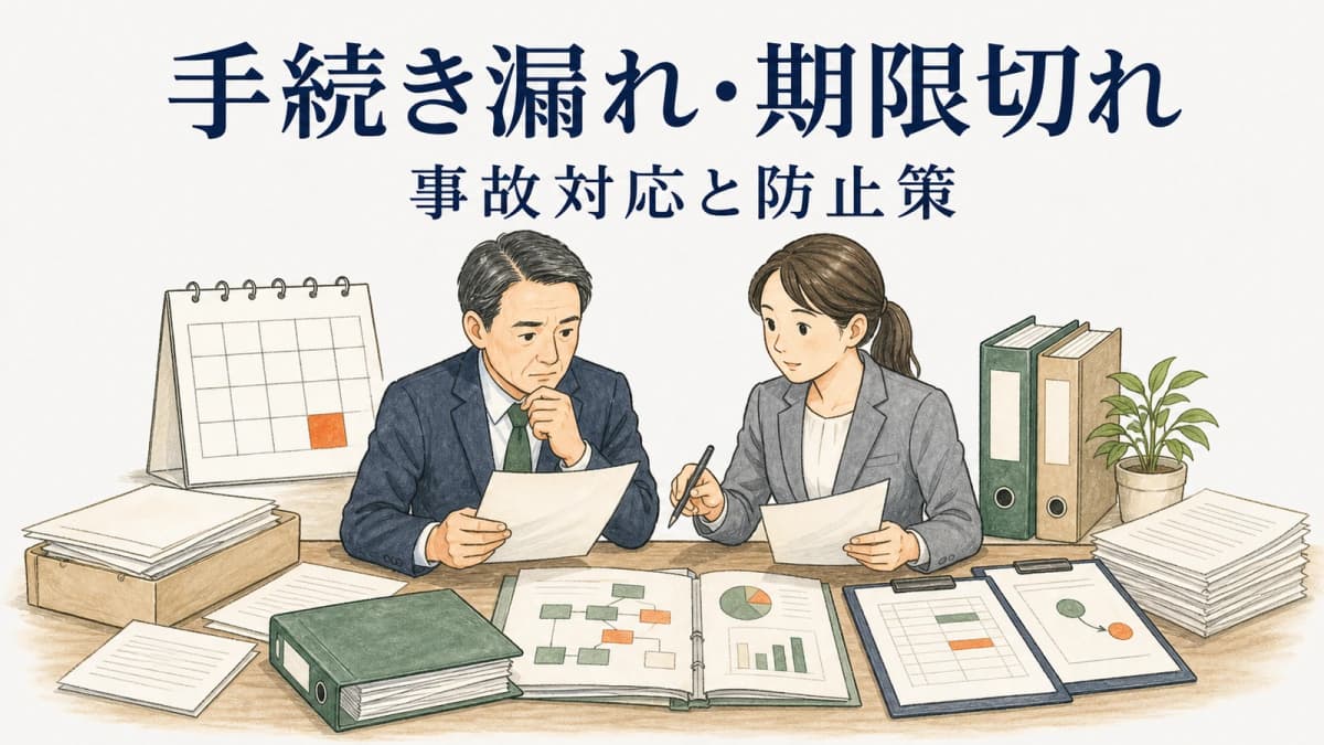 社労士の手続き漏れ・期限徒過と損害賠償|事故対応と防止策