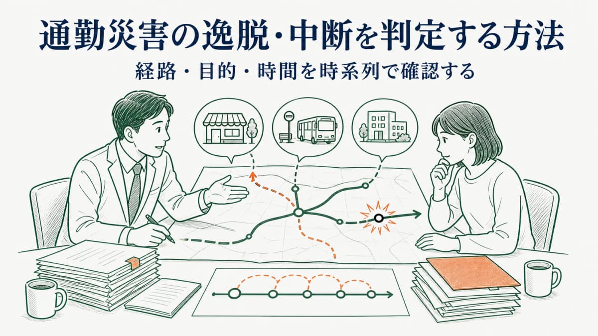 通勤災害の逸脱・中断を判定する方法|事実確認フローチャート